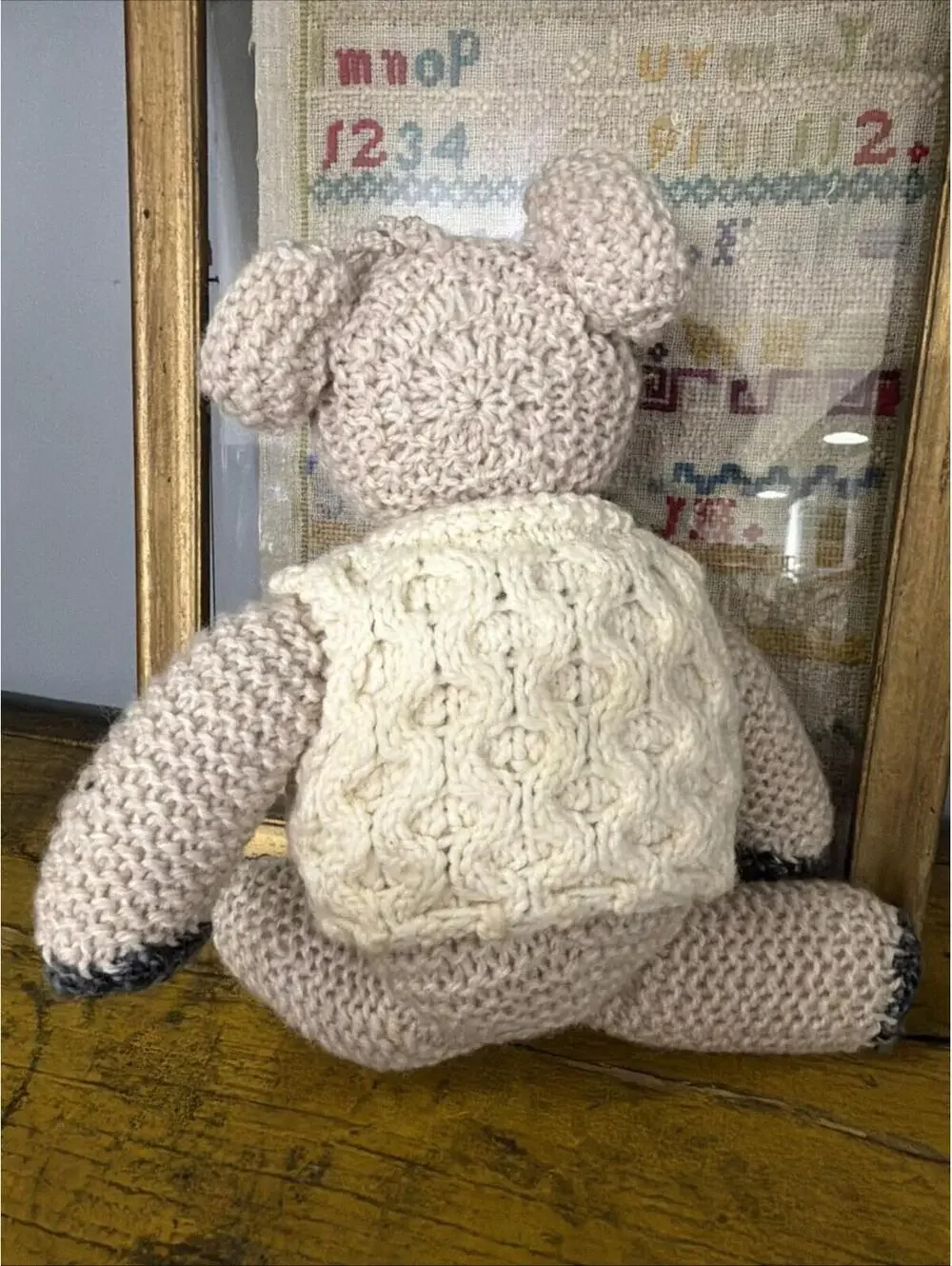Crochet Teddy Bear Plush Baby Decor Stuffed Animal Dapper Ralph Lauren Style 12” - Picture 4 of 5